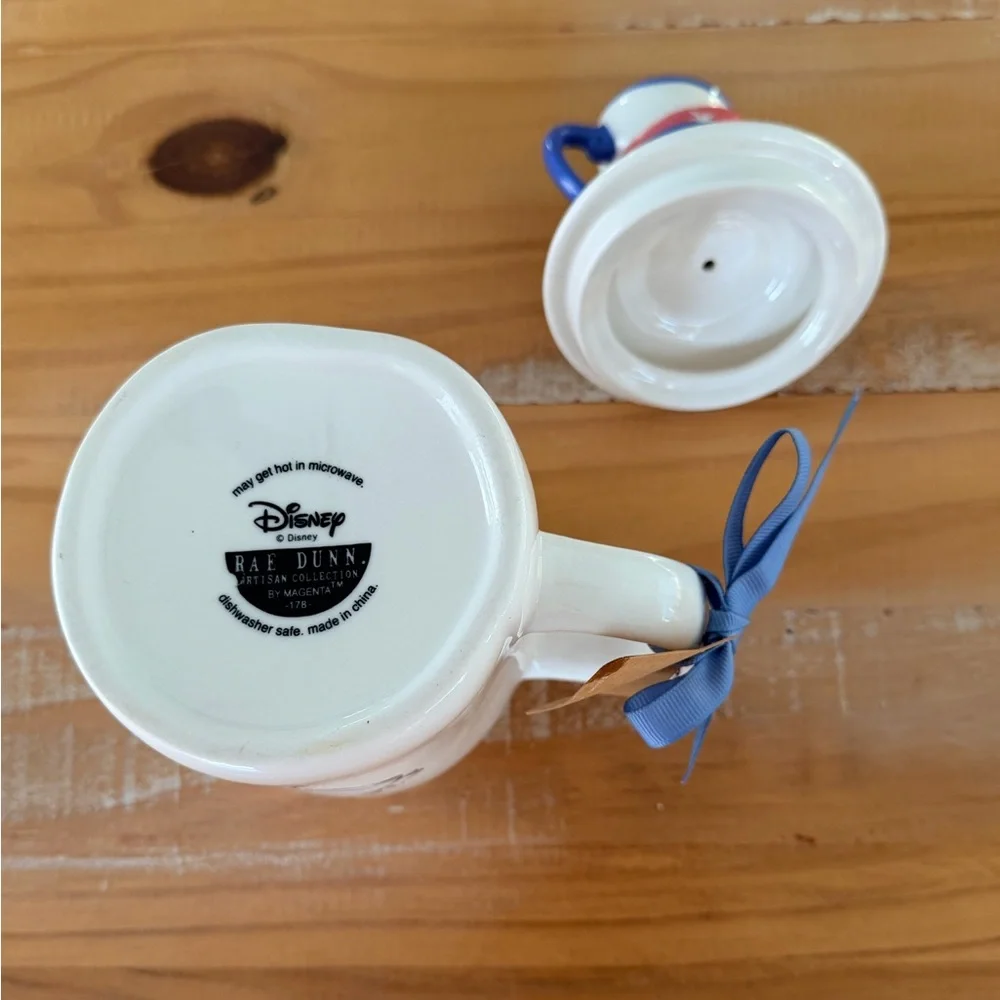 NWT Rae Dunn Disney MAD TEA PARTY Double Sided Alice In Wonderland TOPPER Mug